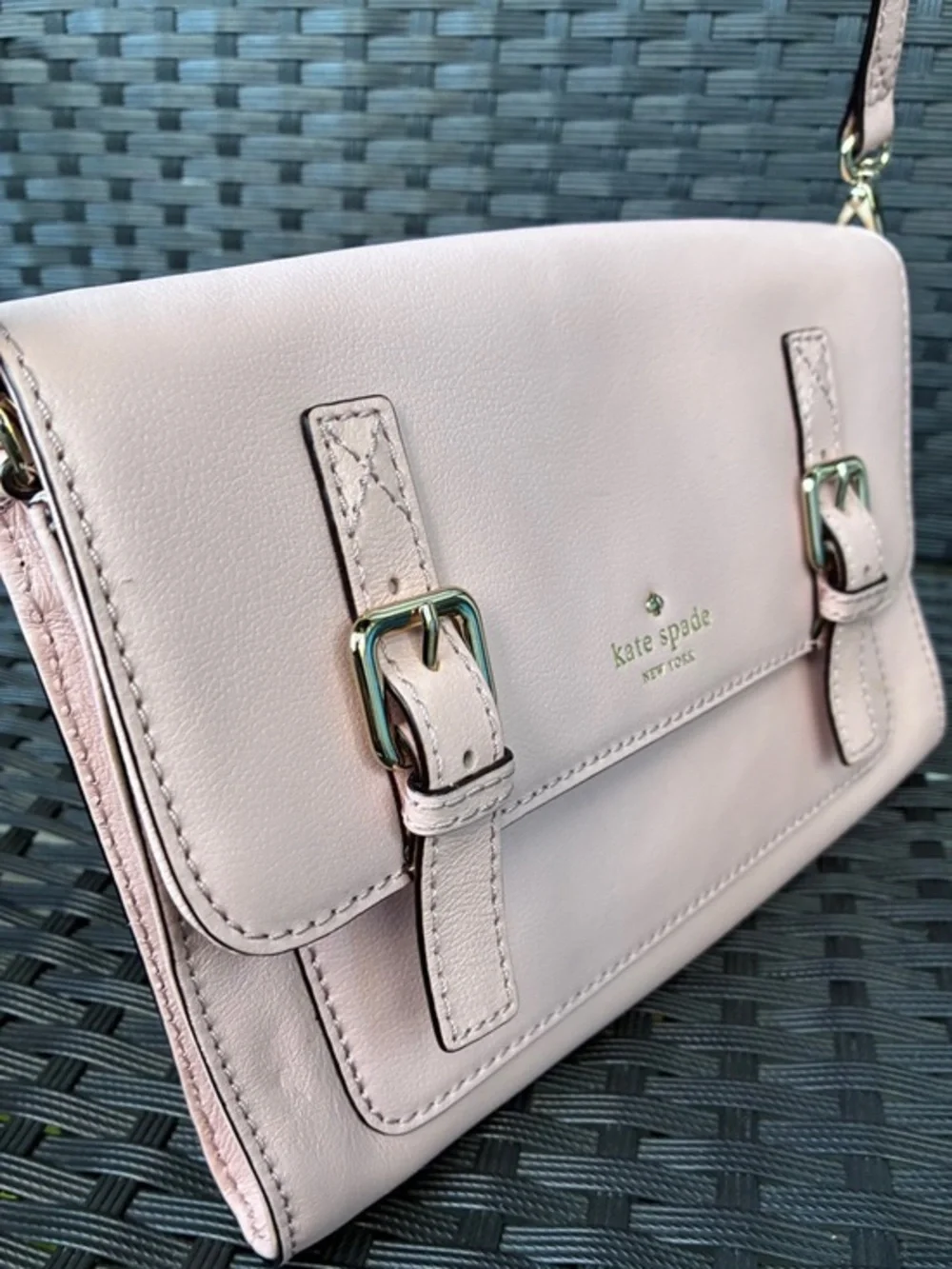 kate spade Light Pink Leather Crossbody Bag.